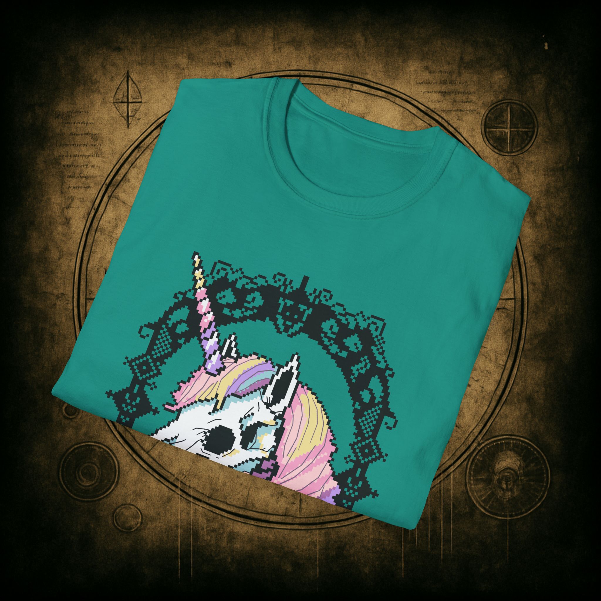 Pastel Goth Skeleton Unicorn Unisex T-shirt - Image 49