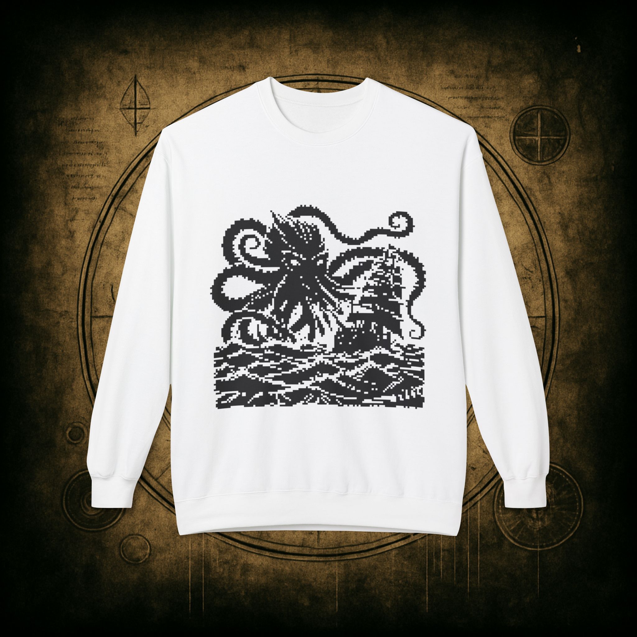 Woodcut Kraken Unisex Sweatshirt - Image 7