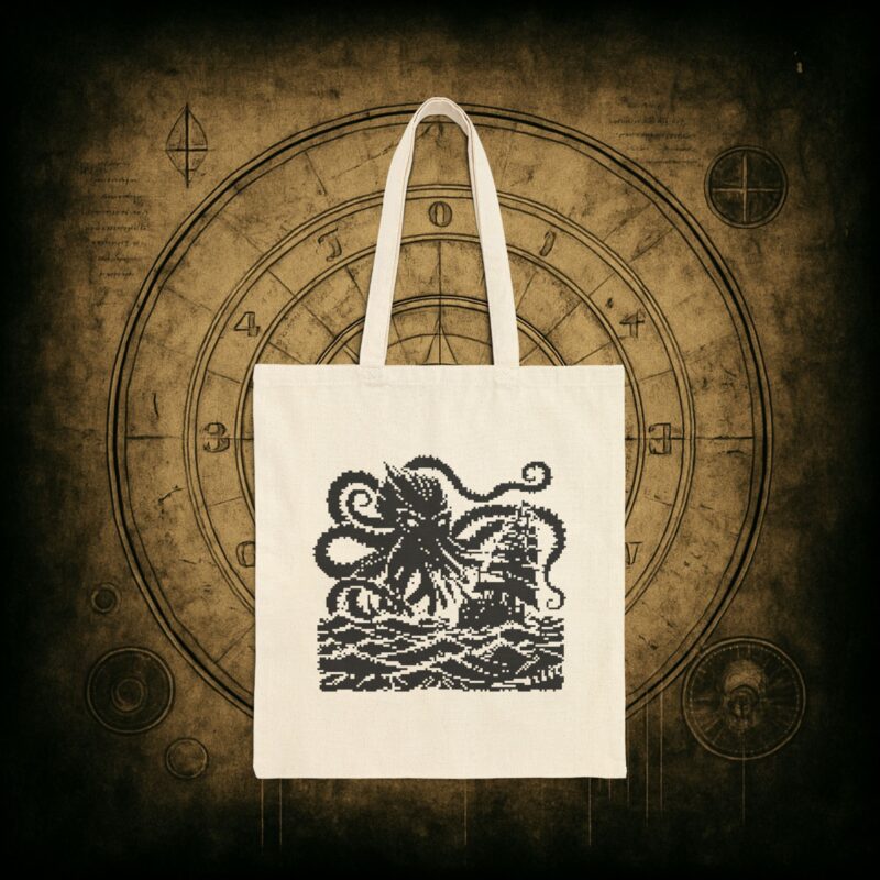 Woodcut Kraken Tote Bag - Image 7