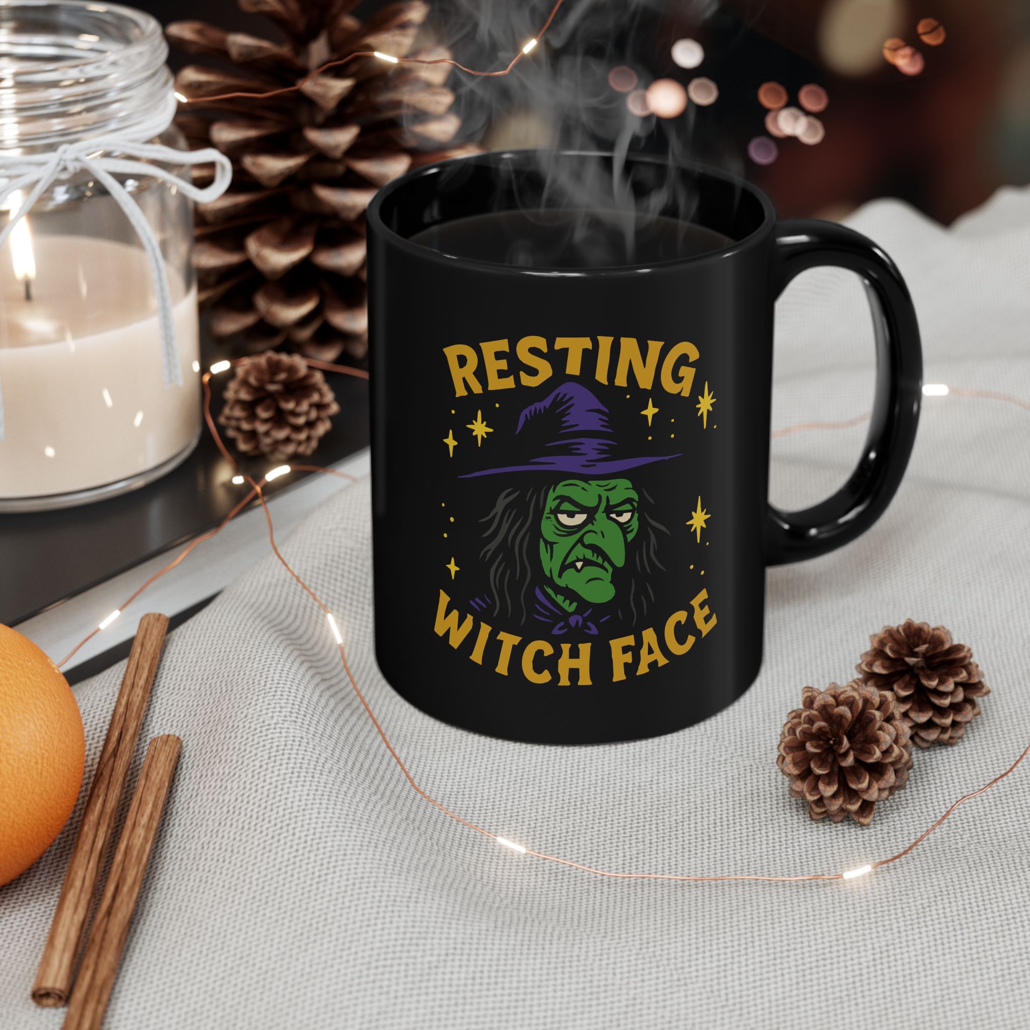 Resting Witch Face Ceramic Mug - Image 4