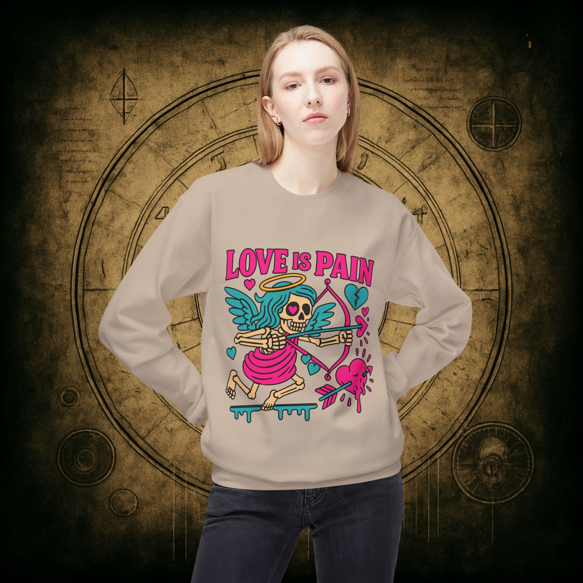 Cupid: Love Is Pain – Unisex Sweatshirt - Image 14
