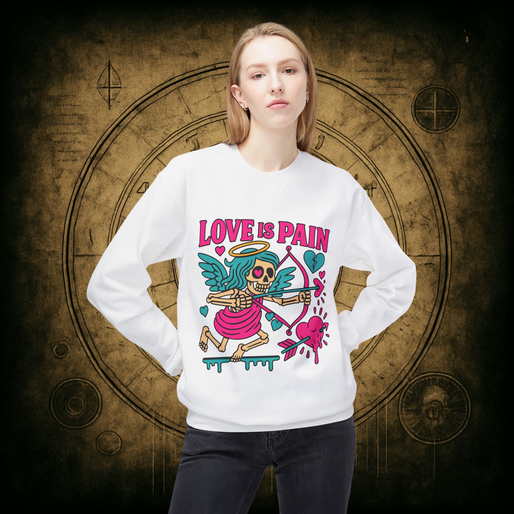 Cupid: Love Is Pain – Unisex Sweatshirt - Image 8