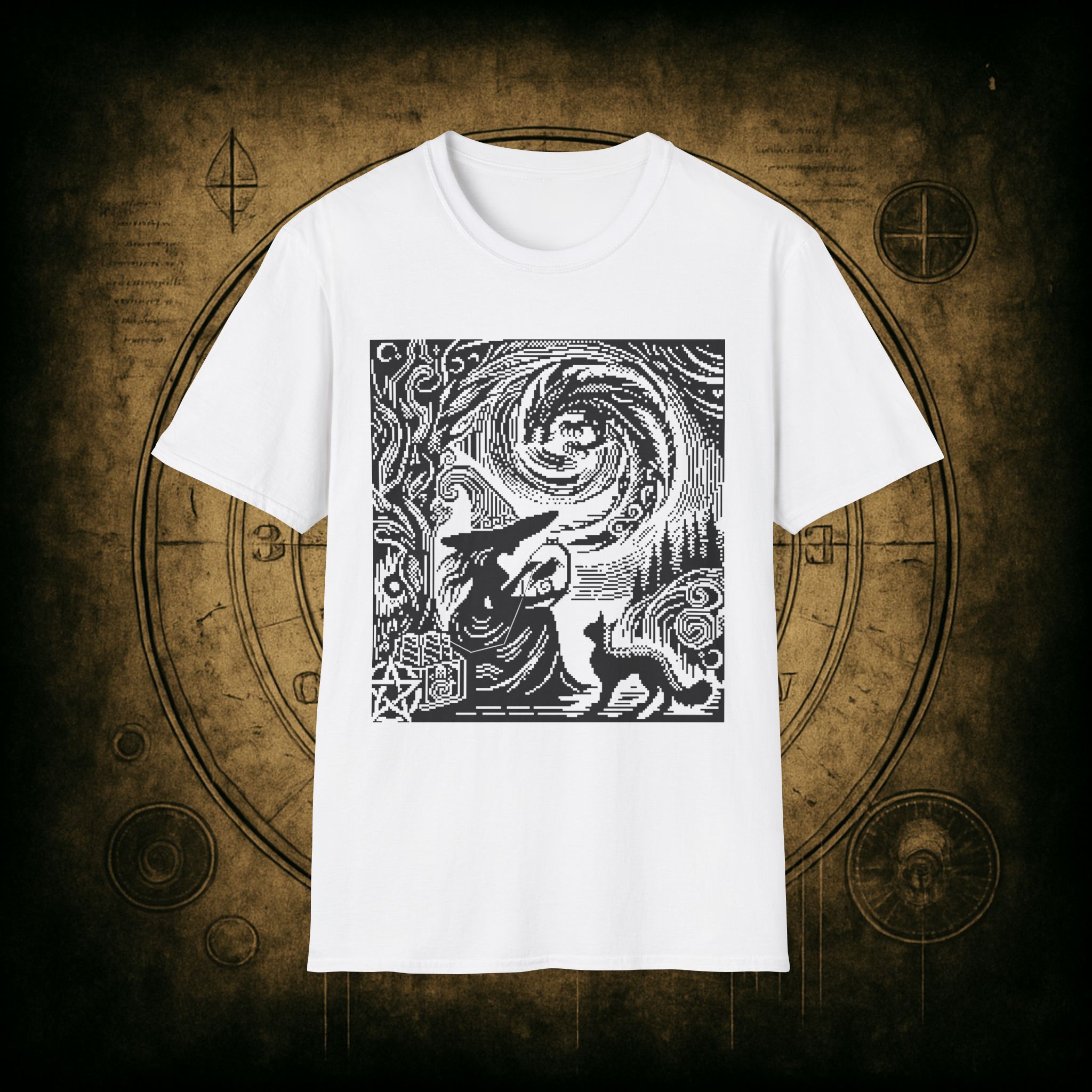 Woodcut Stitch Witch Unisex T-Shirt - Image 18