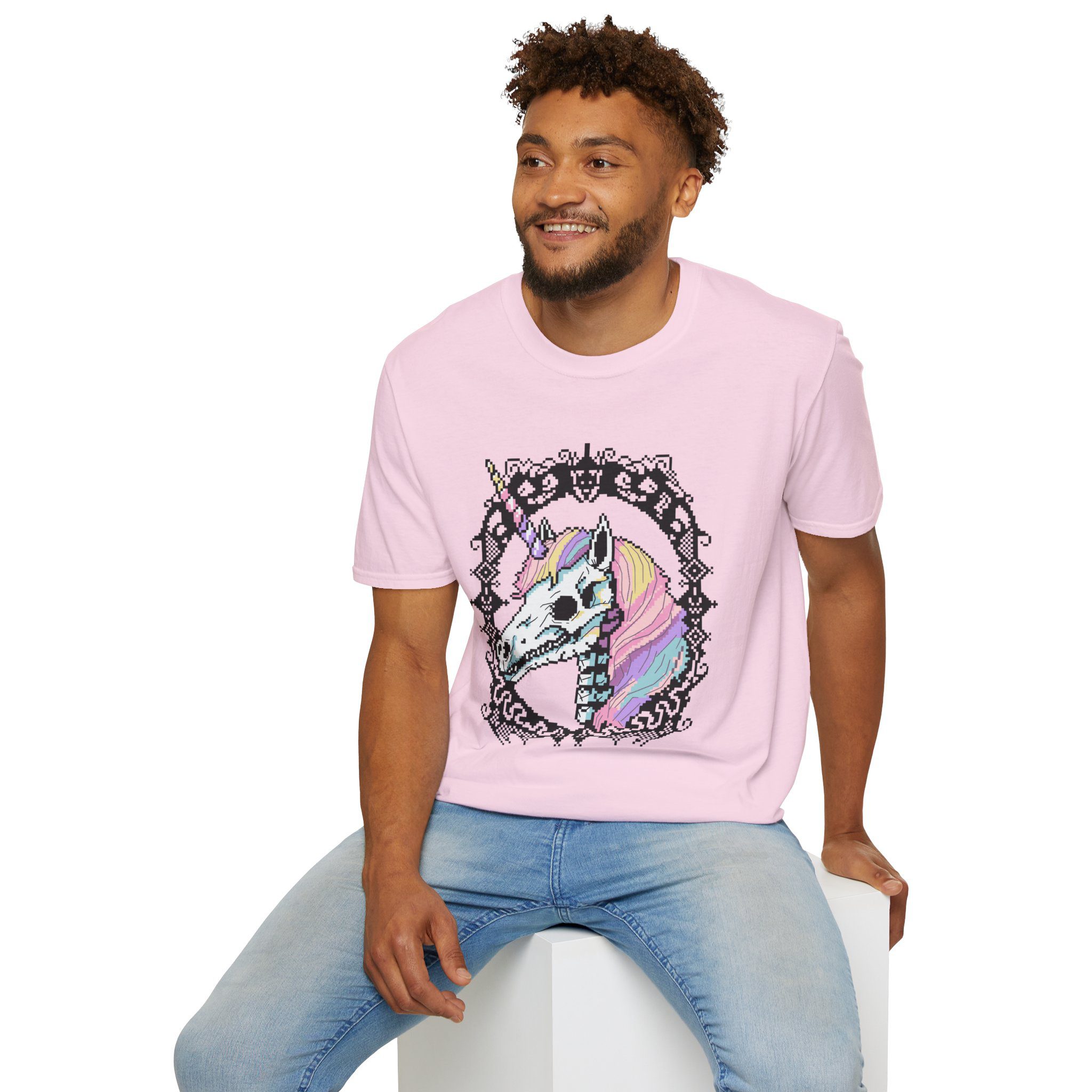 Pastel Goth Skeleton Unicorn Unisex T-shirt - Image 5