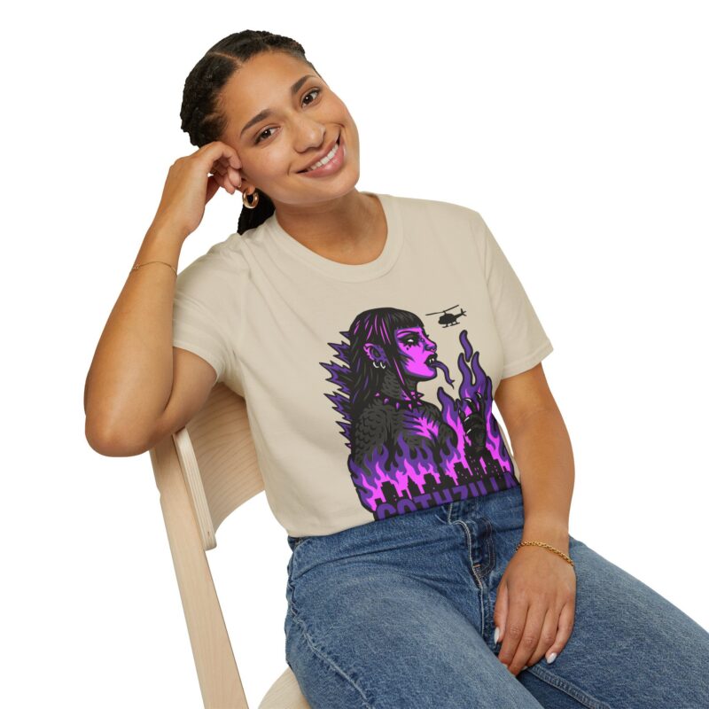 Gothzilla (Purple) Unisex T-Shirt - Image 25