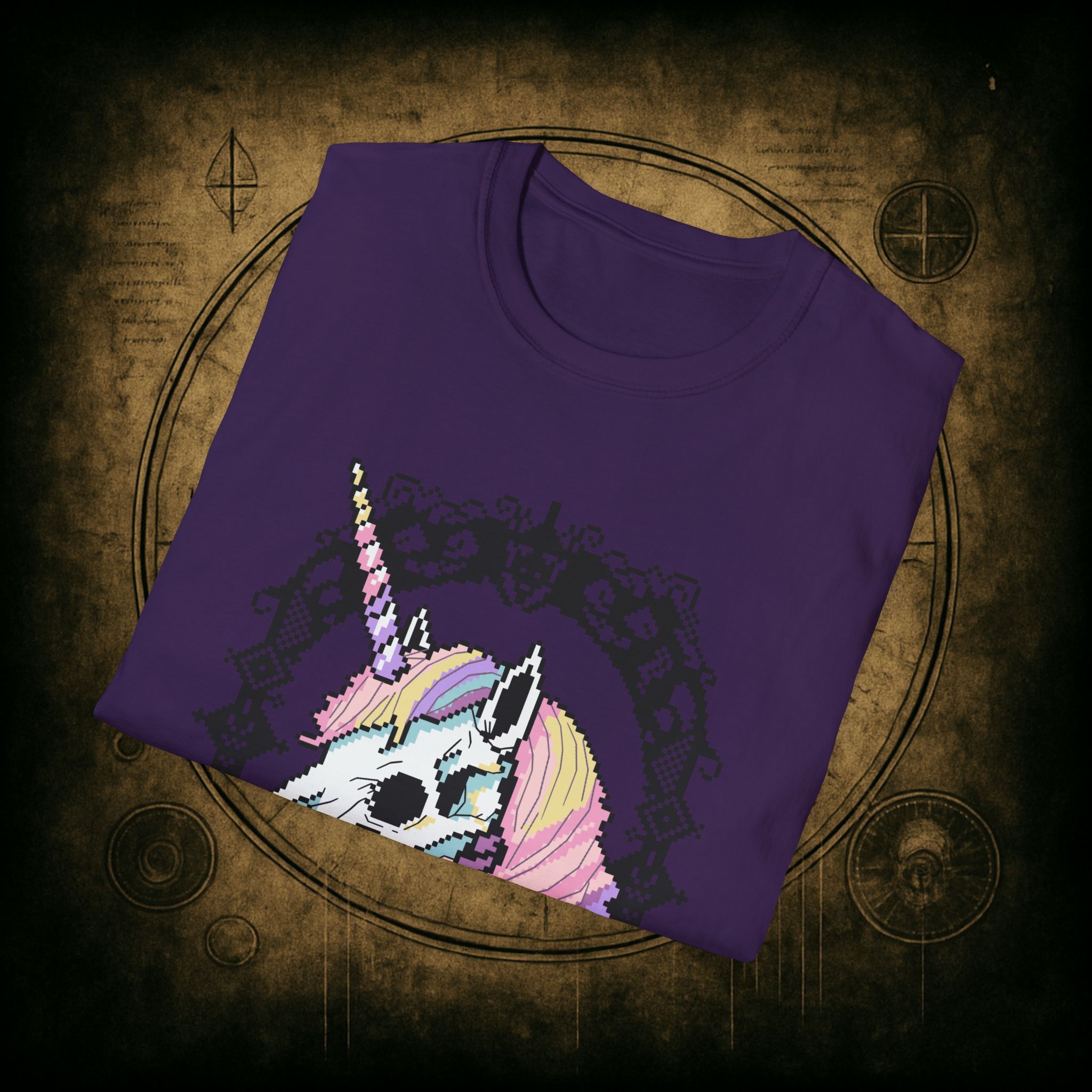 Pastel Goth Skeleton Unicorn Unisex T-shirt - Image 64