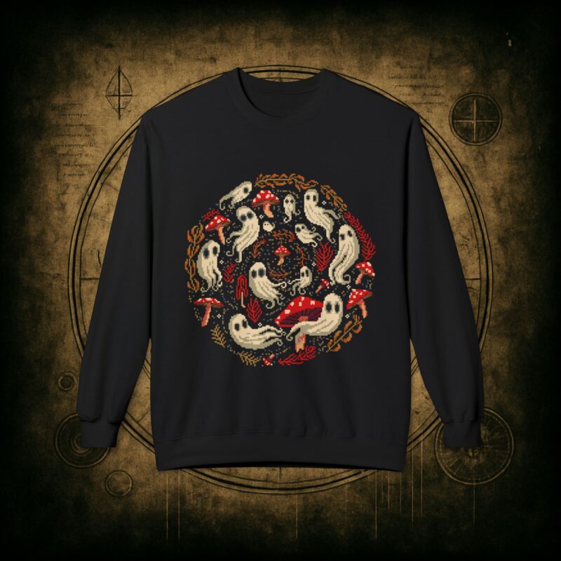 Spiral Mushrooms & Ghosts Unisex Sweatshirt