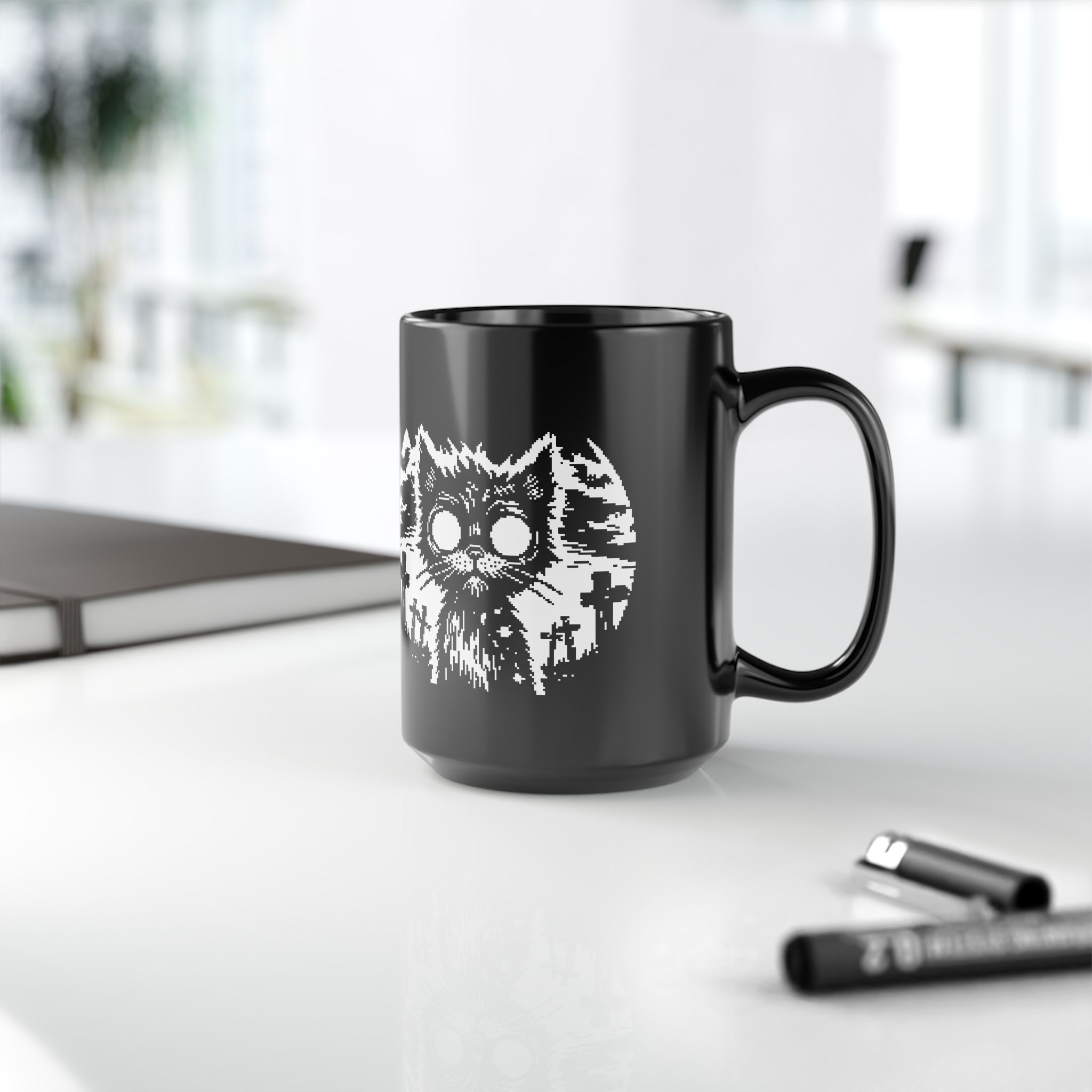 Zombie Cat Ceramic Mug - Image 12