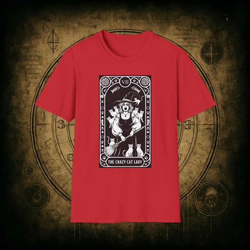 The Crazy Cat Lady Tarot Unisex T-Shirt - Image 68