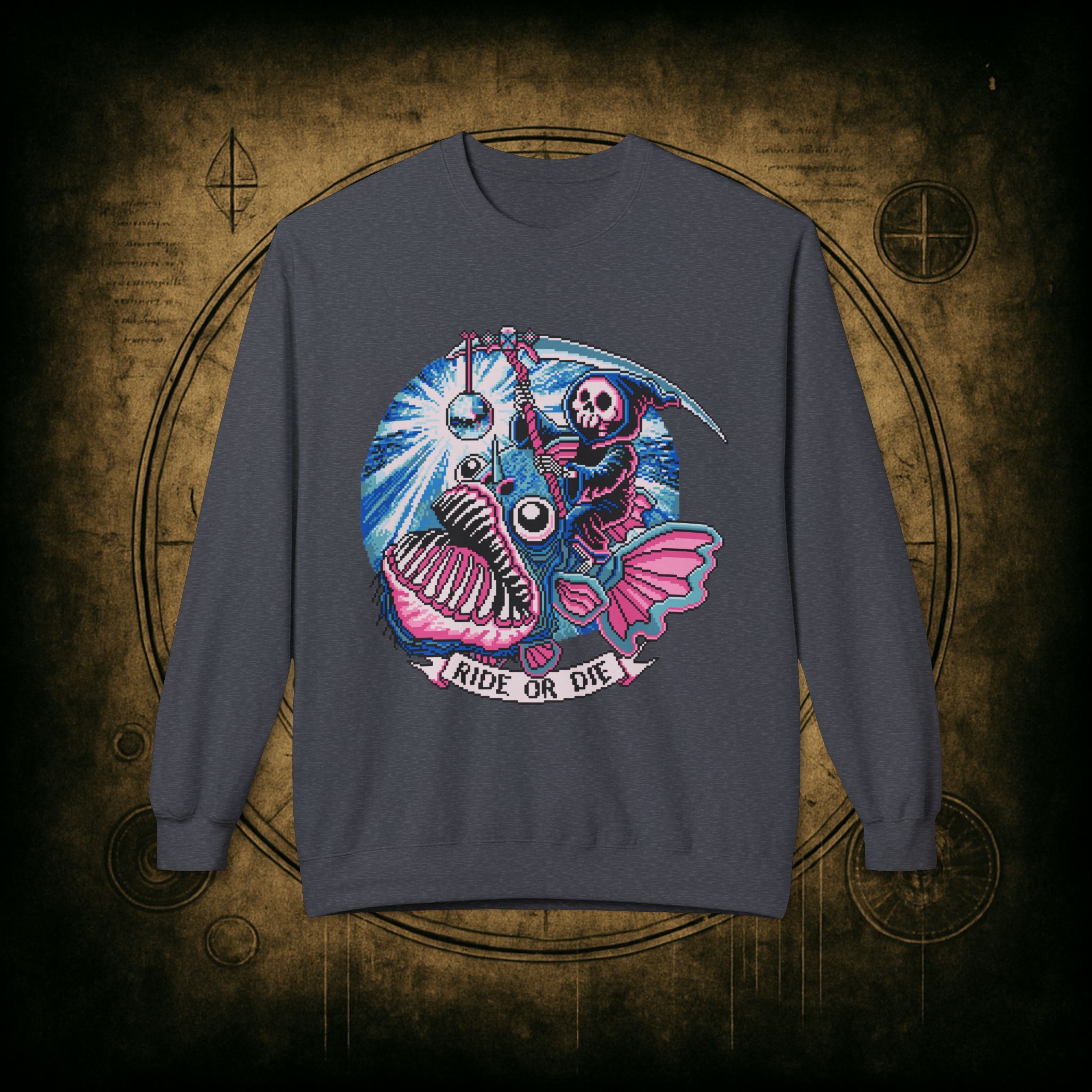 Ride or Die Angler Fish Unisex Sweatshirt - Image 22