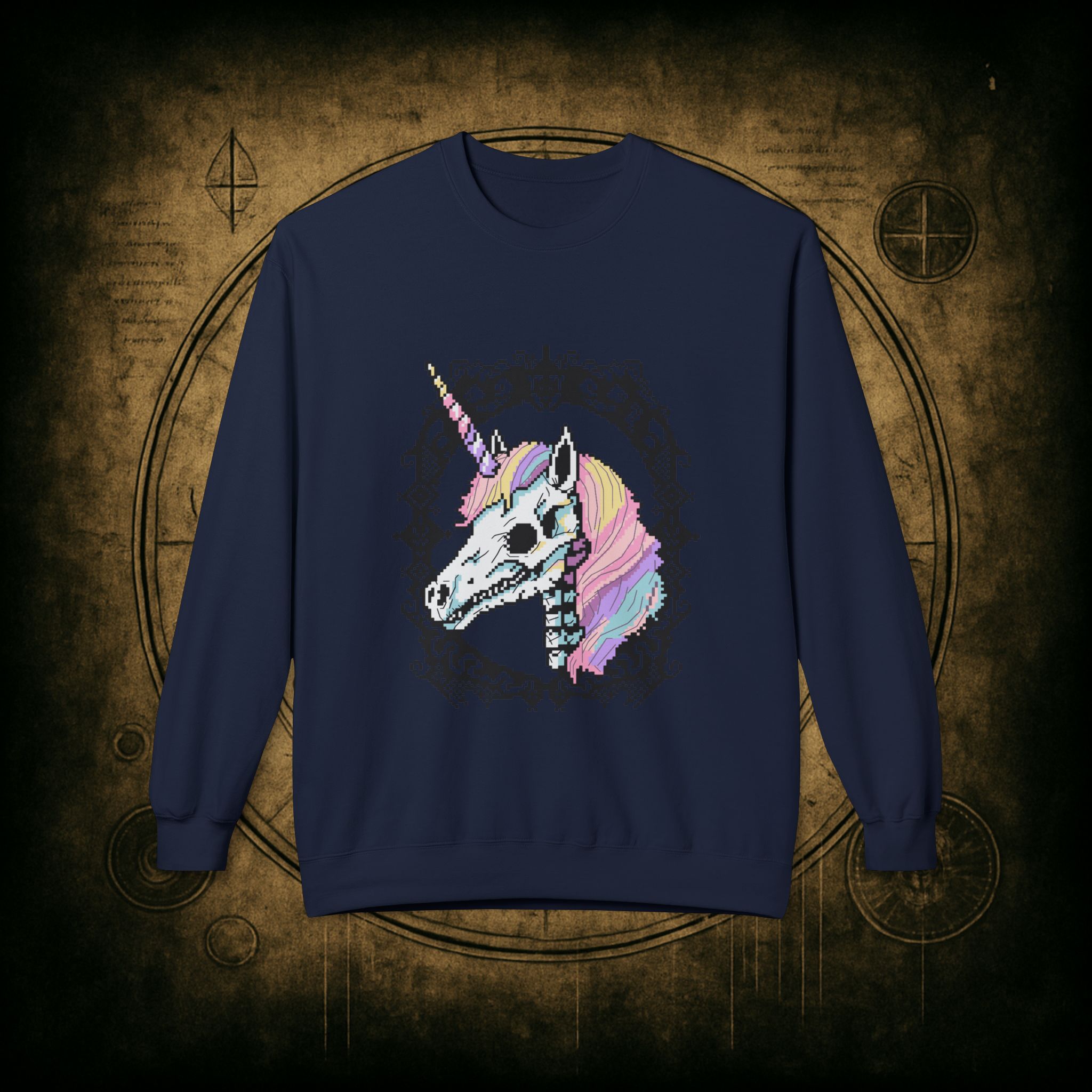 Pastel Goth Skeleton Unicorn Unisex Sweatshirt - Image 34