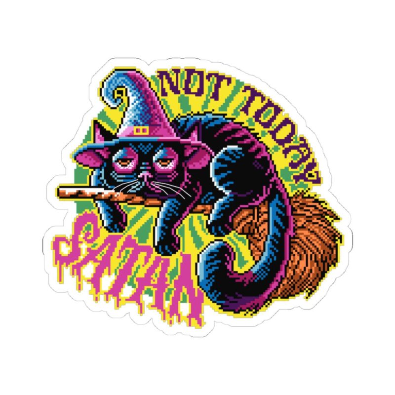Not Today Satan Cat Kiss-Cut Sticker