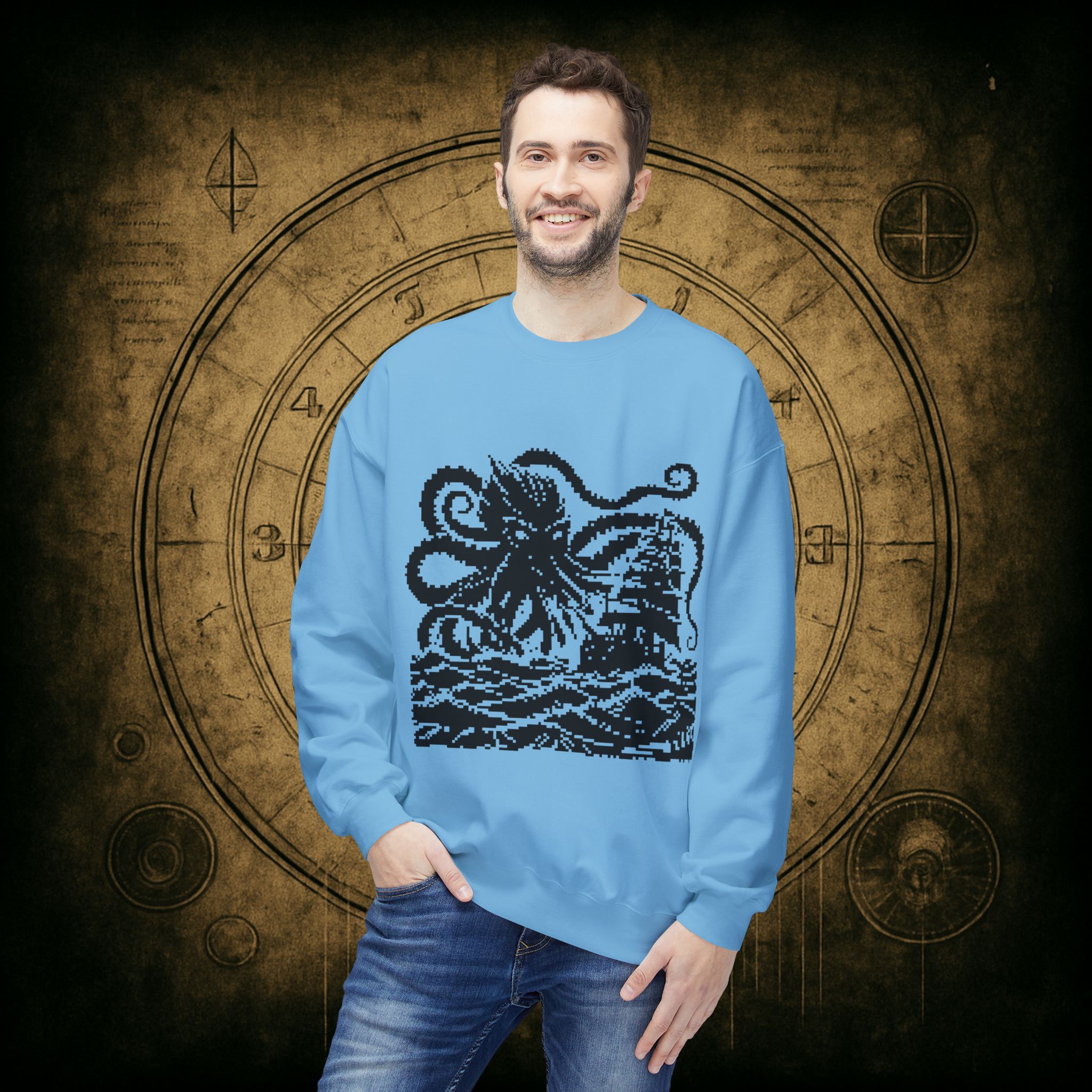 Woodcut Kraken Unisex Sweatshirt - Image 24