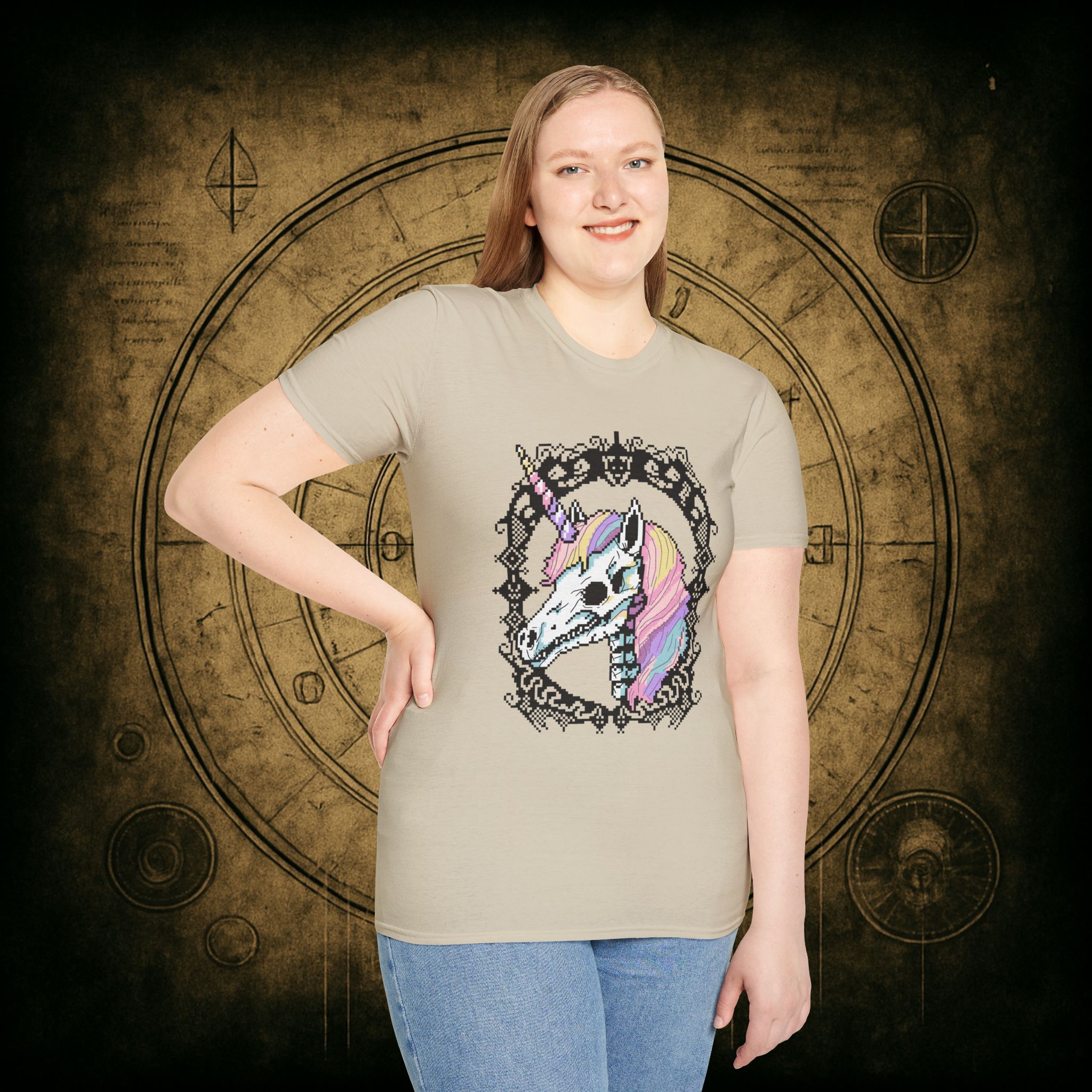 Pastel Goth Skeleton Unicorn Unisex T-shirt - Image 24