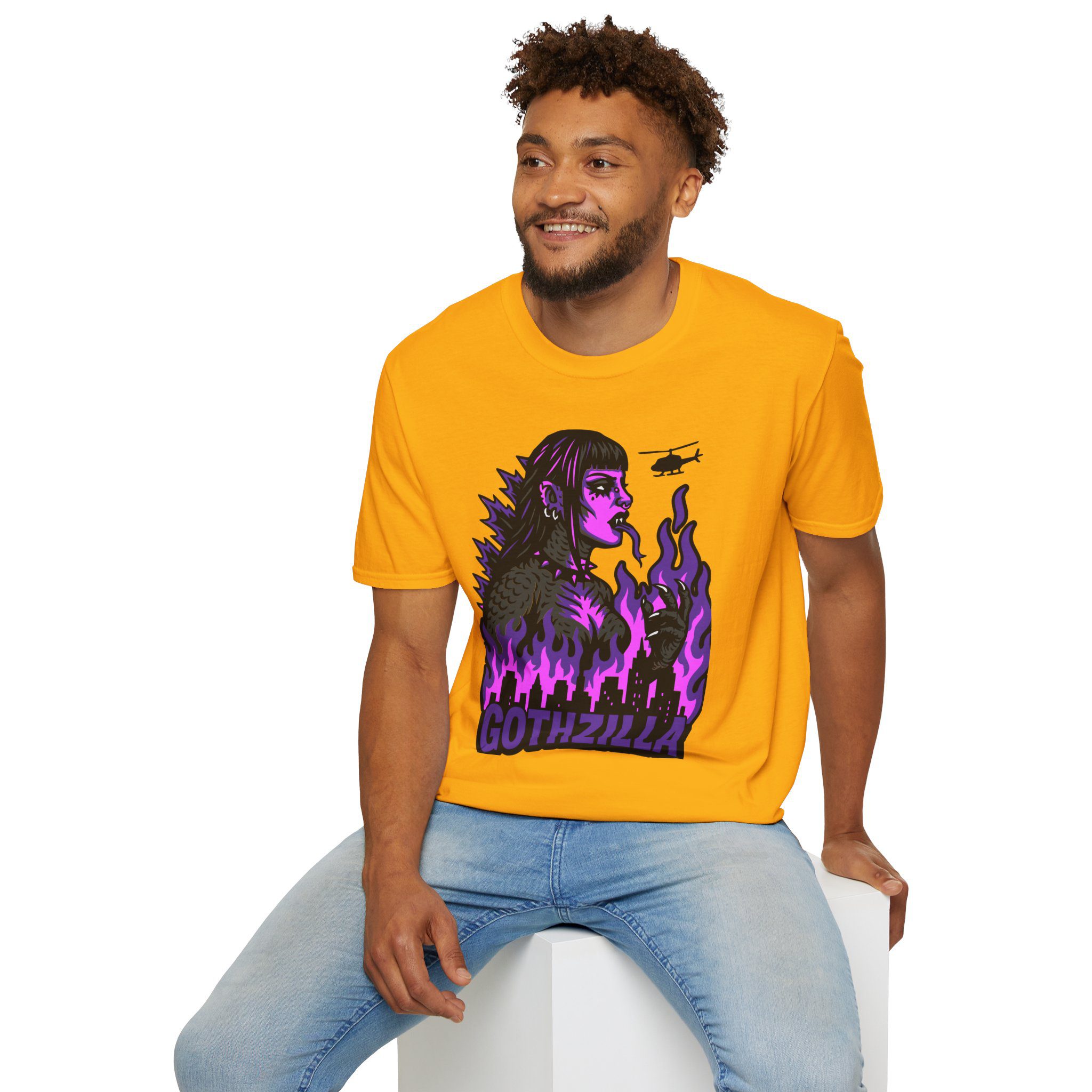 Gothzilla (Purple) Unisex T-Shirt - Image 31