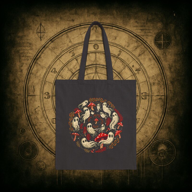 Spiral Mushrooms & Ghosts Tote Bag