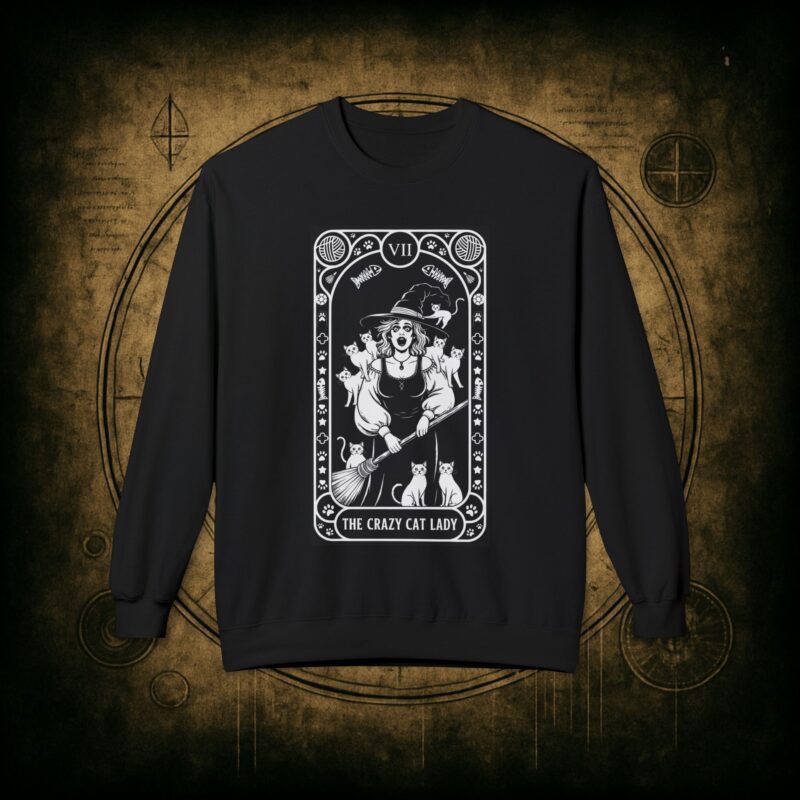 The Crazy Cat Lady Tarot Unisex Sweatshirt