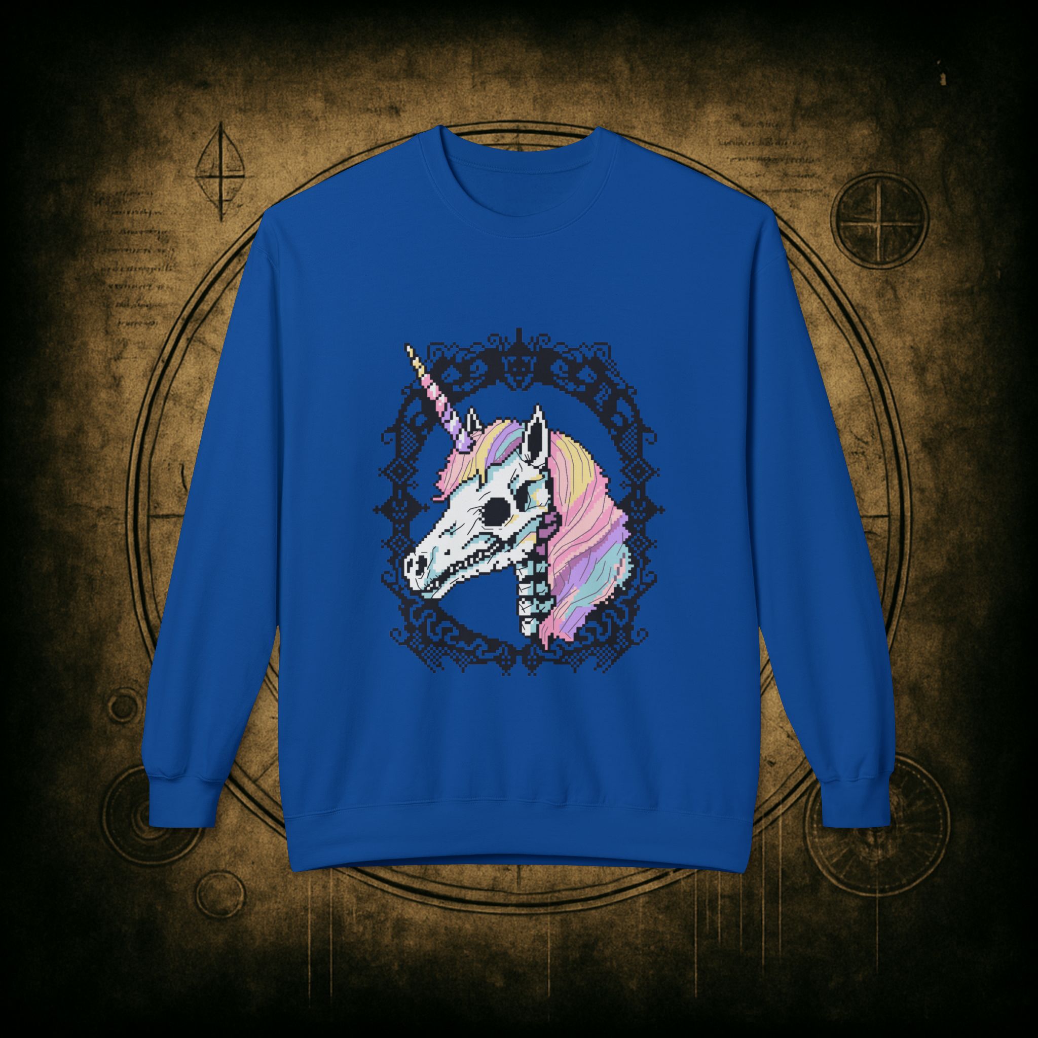 Pastel Goth Skeleton Unicorn Unisex Sweatshirt - Image 31