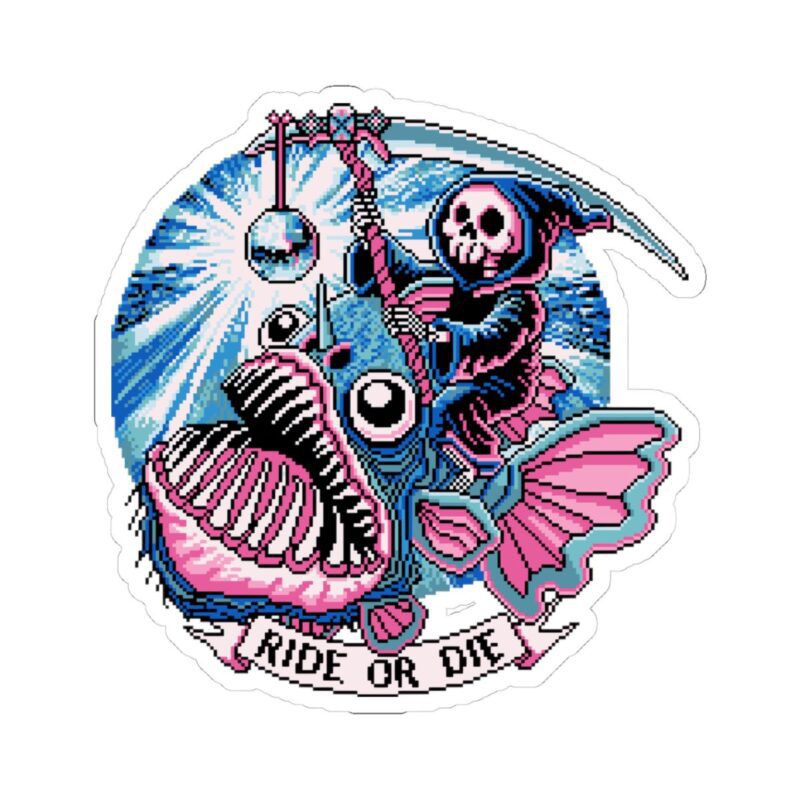 Ride or Die Angler Fish Kiss-Cut Sticker
