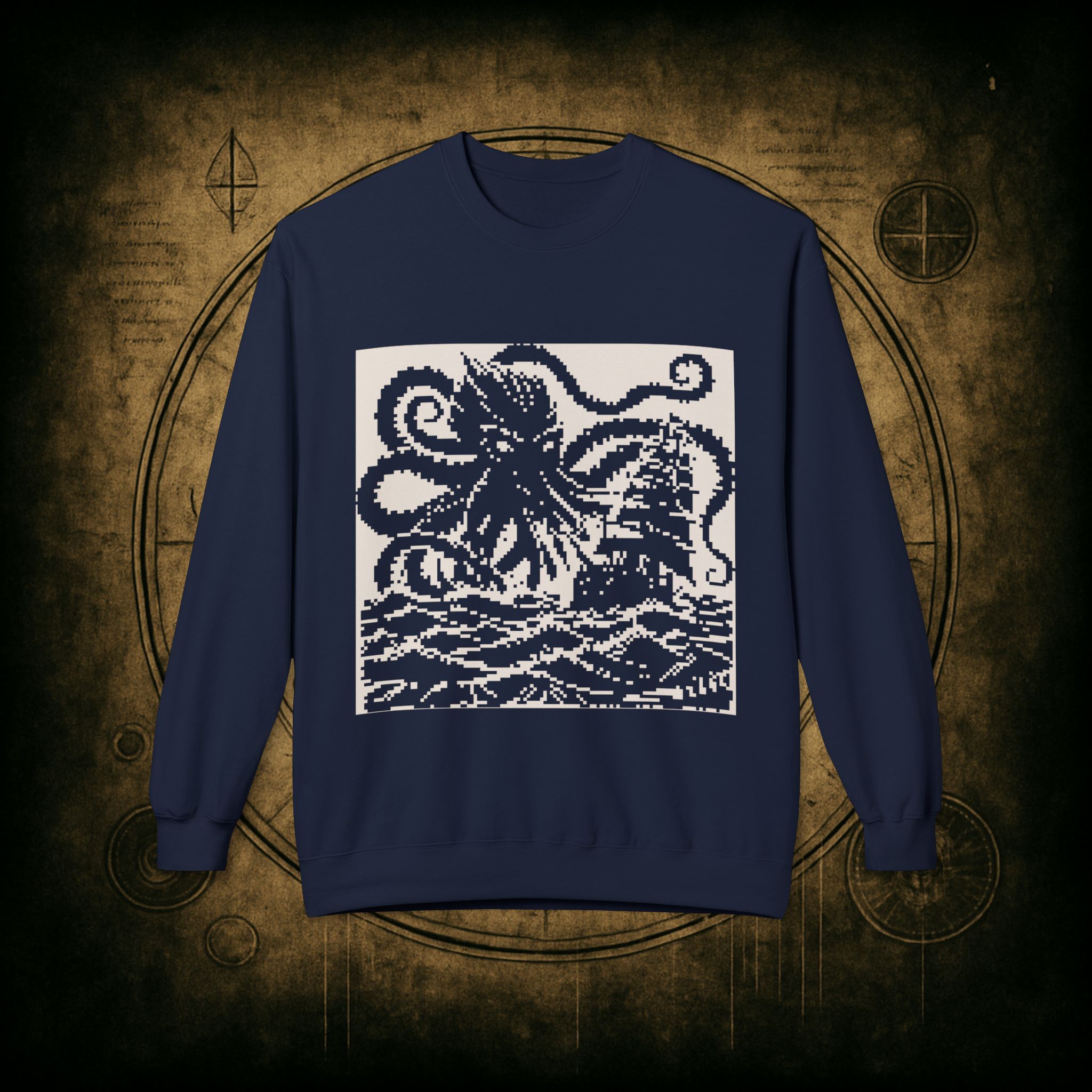 Woodcut Kraken Unisex Sweatshirt - Image 34