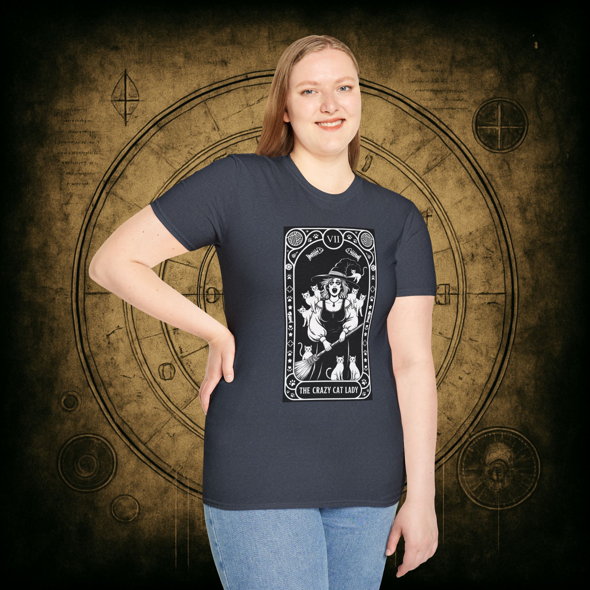 The Crazy Cat Lady Tarot Unisex T-Shirt - Image 55