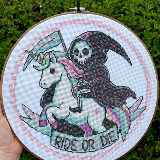 Grim Reaper on Unicorn Pastel Goth