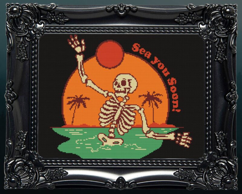 Summer Skeletons Cross Stitch Pattern Set-5 Designs - Image 2