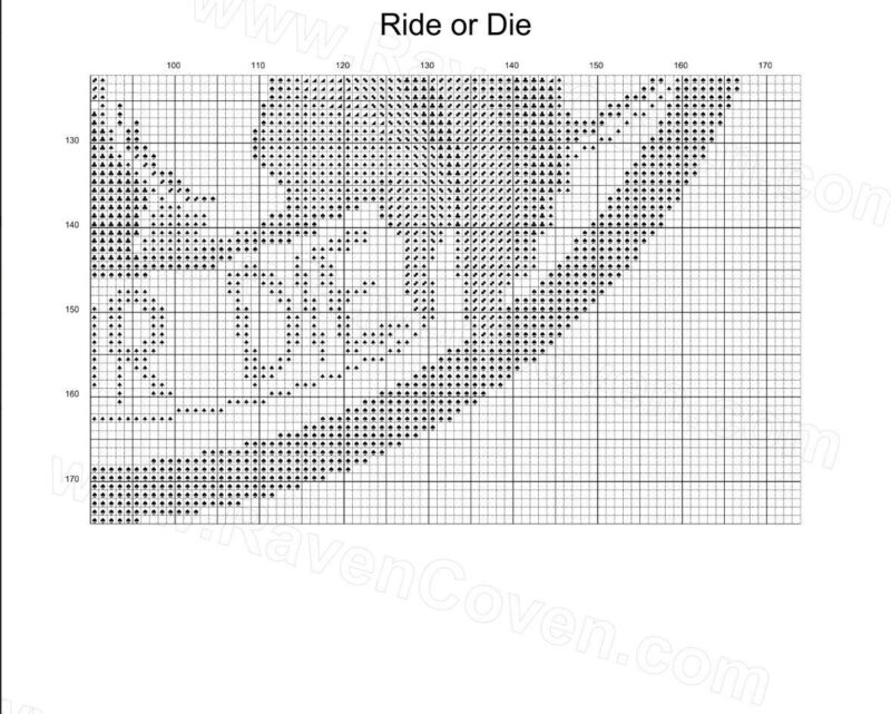 Grim Reaper on Unicorn Pastel Goth Cross Stitch Pattern - Image 3