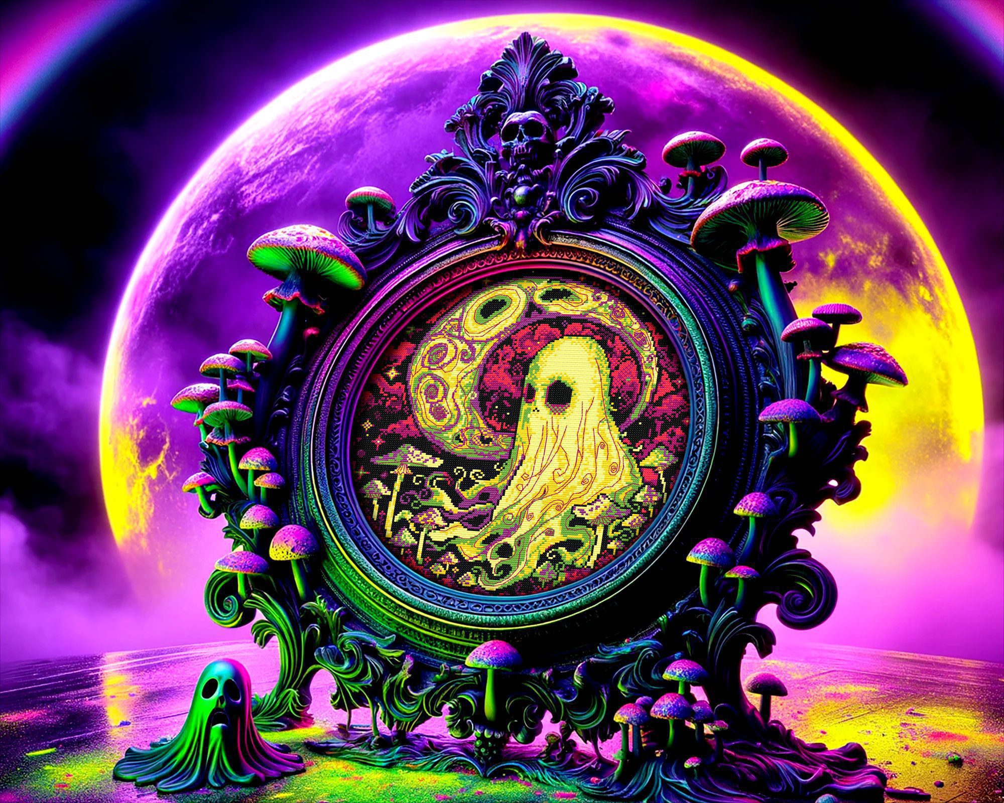 Spirals, Mushrooms, and the Ghost Cross Stitch Pattern - Image 3