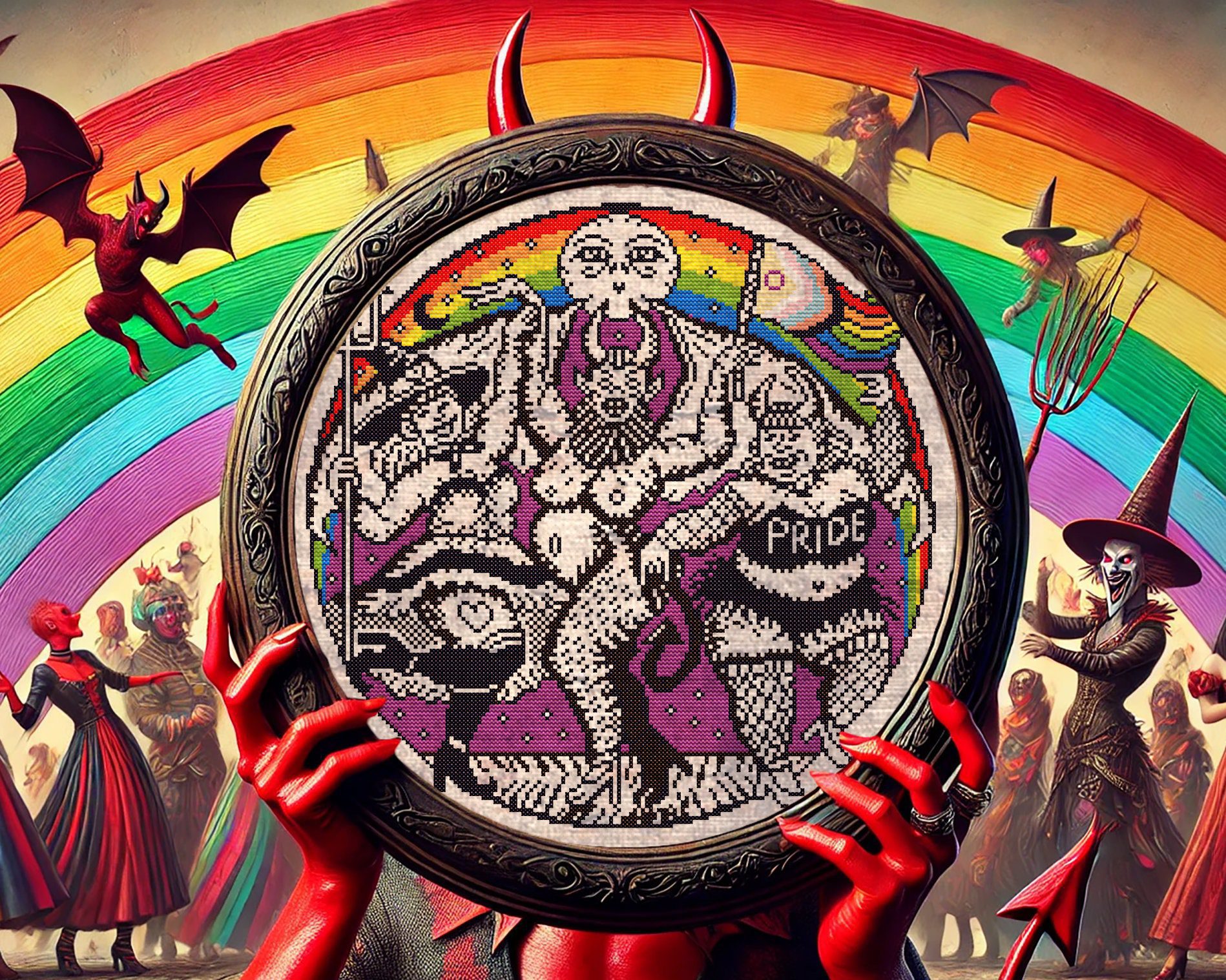 The Dancing Witches Pride Edition Cross Stitch Pattern - Image 8