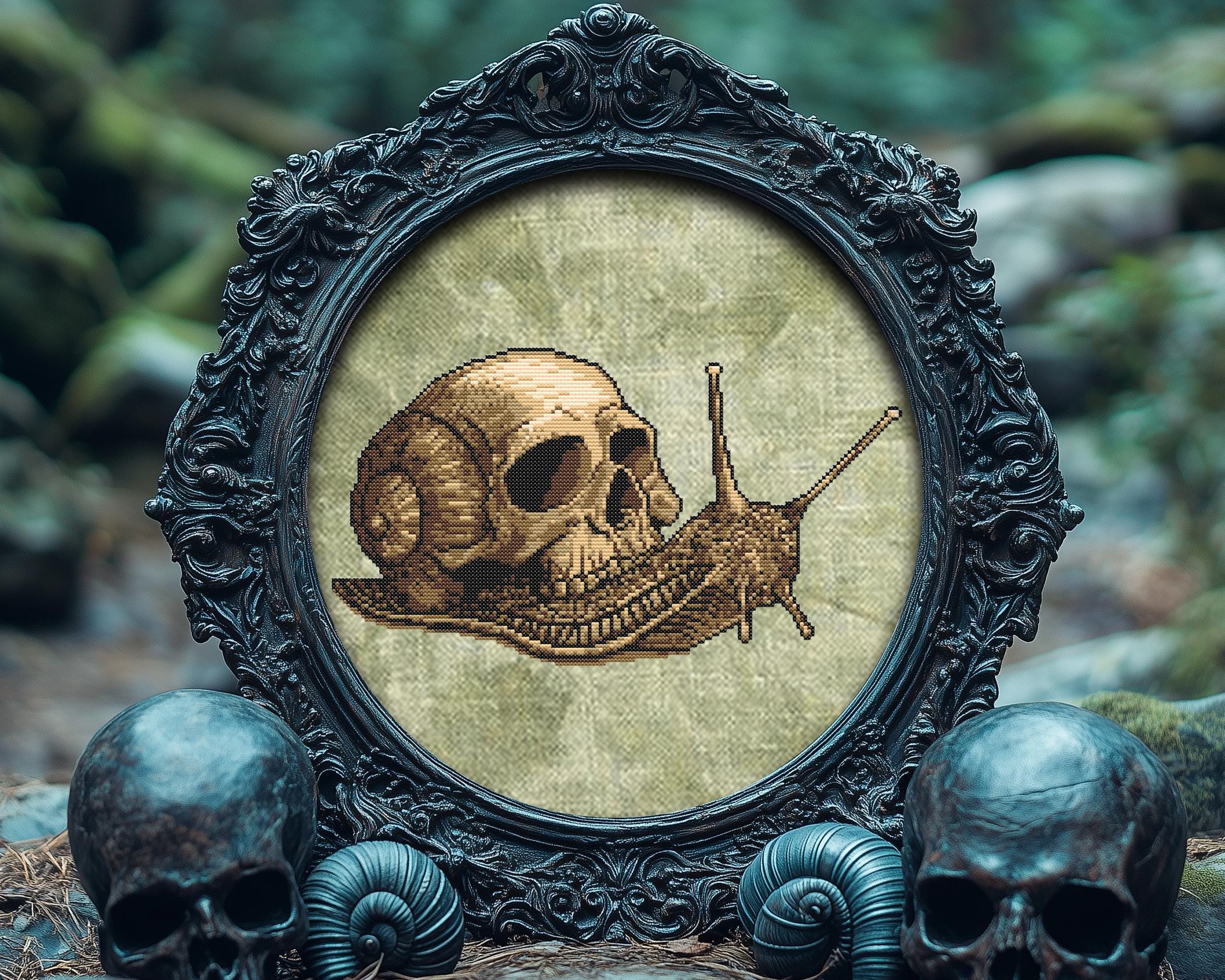 Skull Snail Cross Stitch Pattern - Image 4