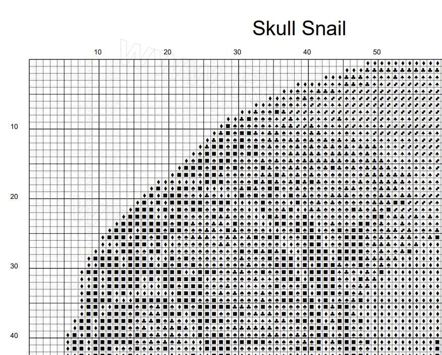 Skull Snail Cross Stitch Pattern - Image 6