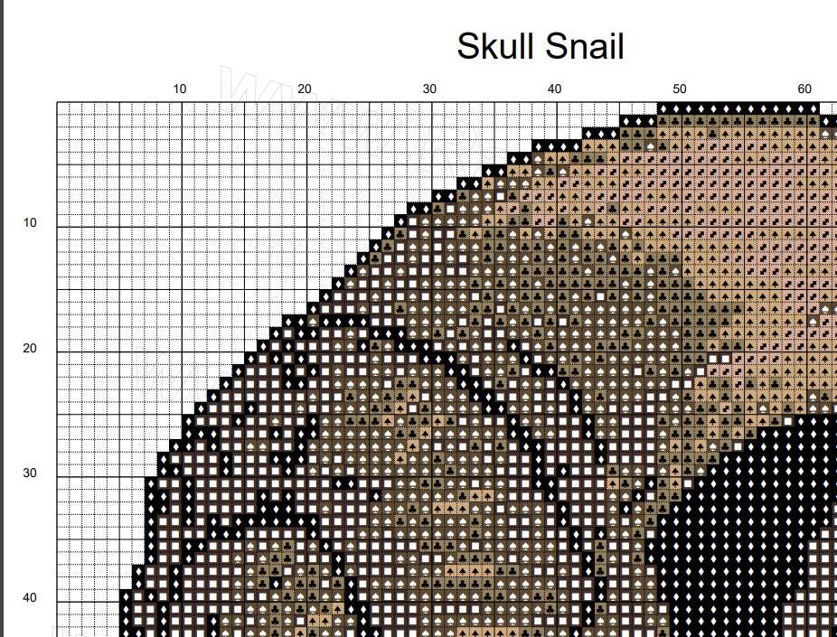 Skull Snail Cross Stitch Pattern - Image 5