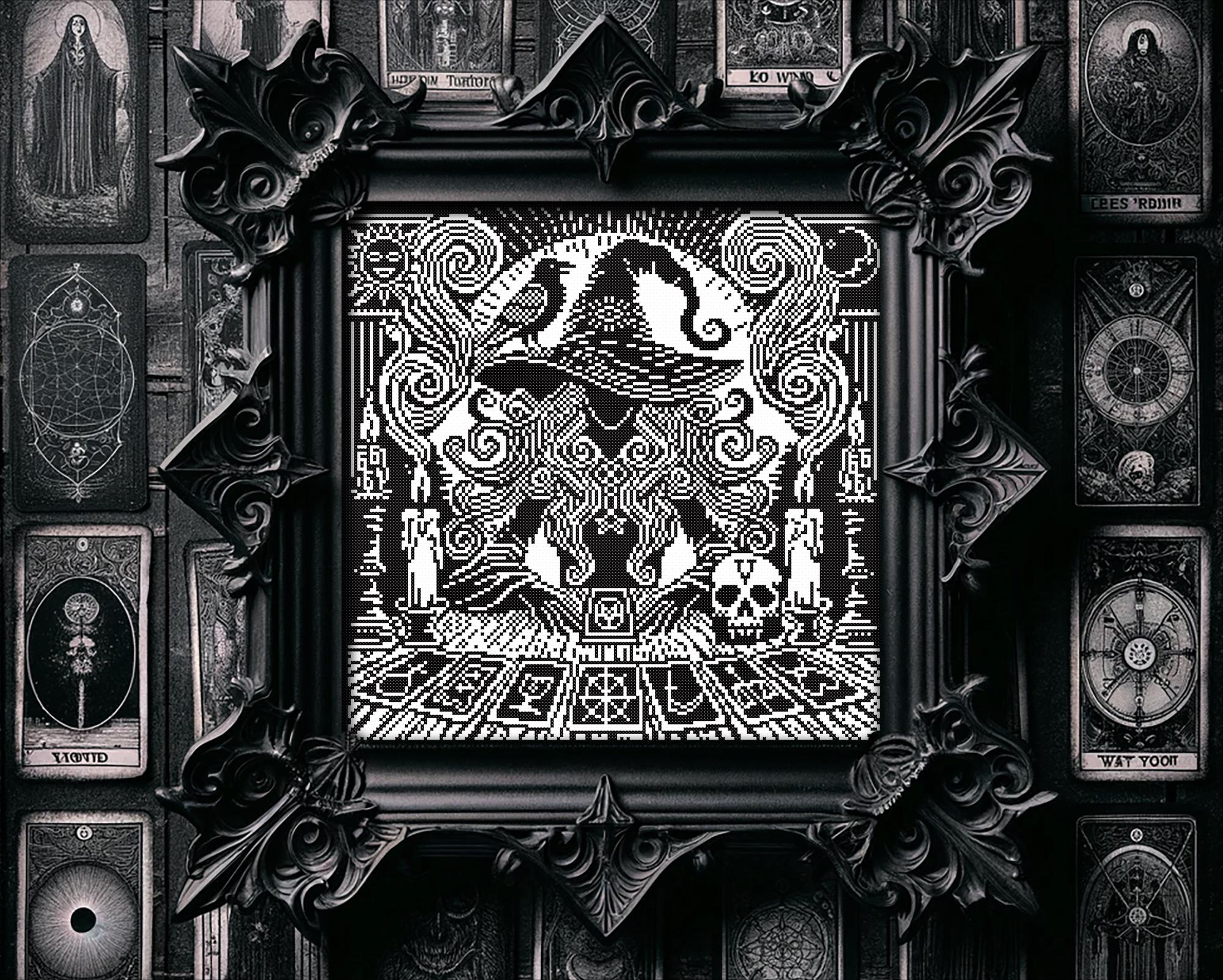 Woodcut Tarot Witch Cross Stitch Pattern - Image 5