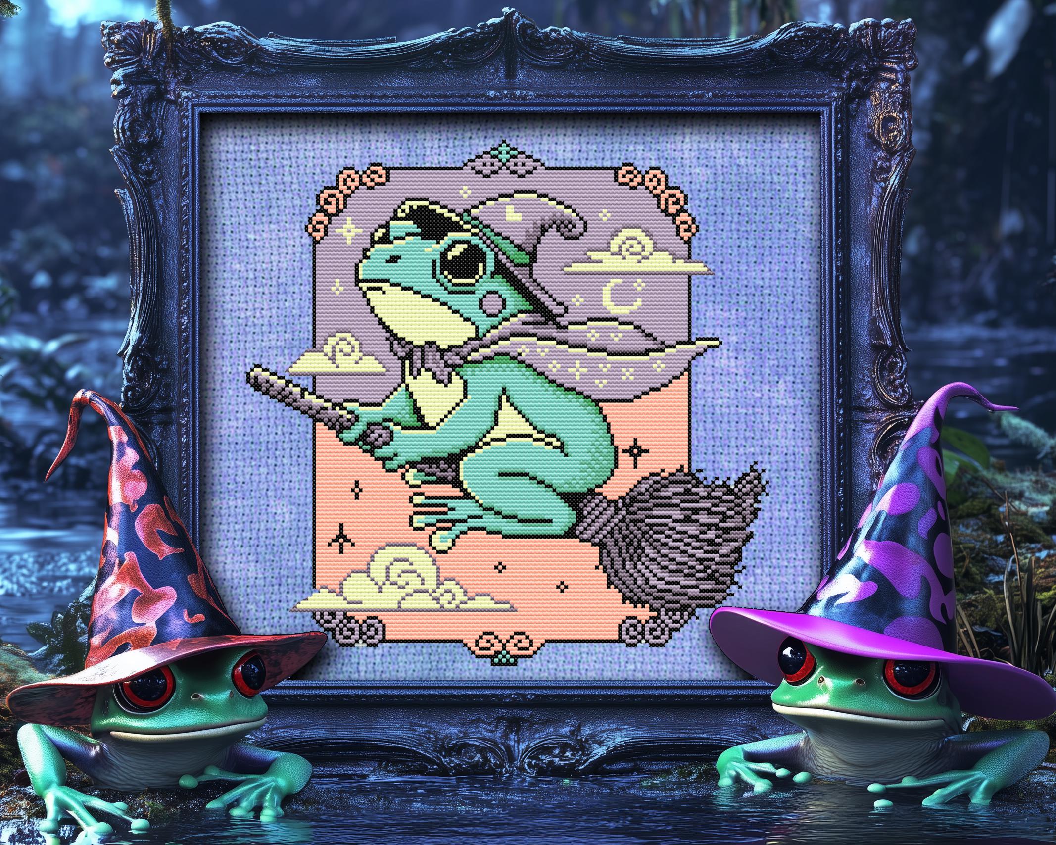 Witch Frog Cross Stitch Pattern - Image 3