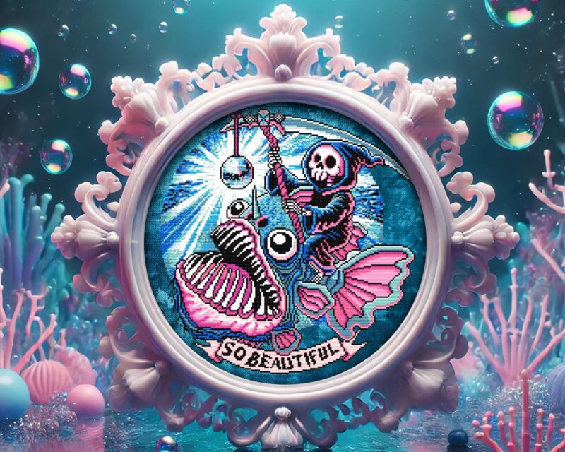 Angler Fish Cross Stitch Pattern