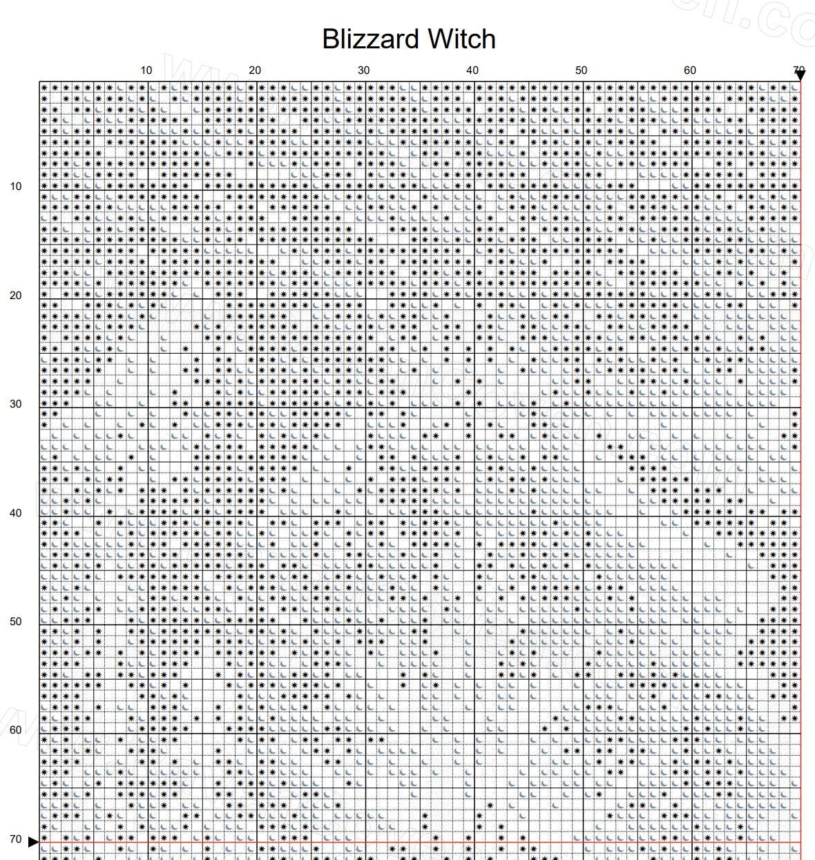 Woodcut Blizzard Witch Cross Stitch Pattern - Image 8