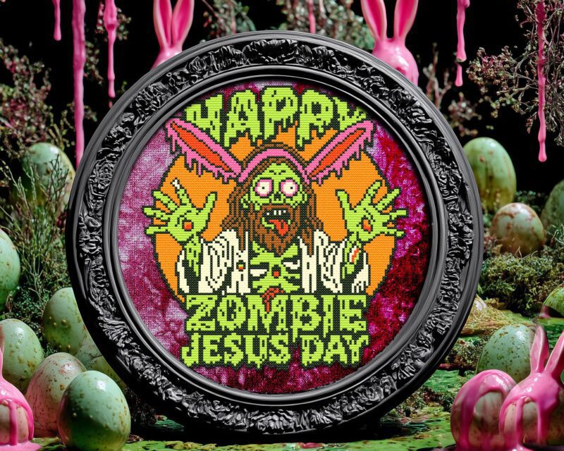 Zombie Jesus Cross Stitch