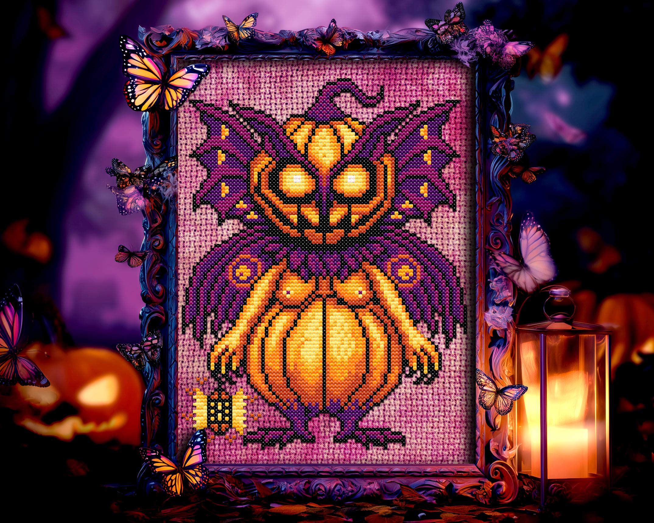 Moth O'Lantern Cross Stitch Patter - Image 4
