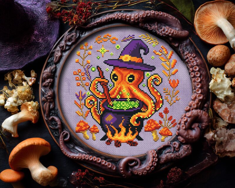 Hocus Octopus Lusus Cross Stitch Pattern - Image 2