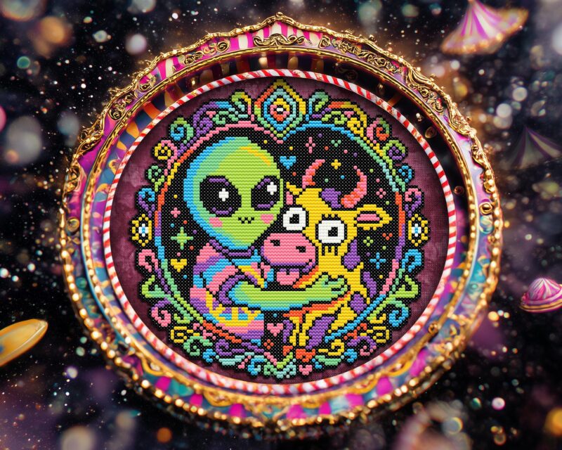 Space Cow Cross Stitch Pattern - Image 4