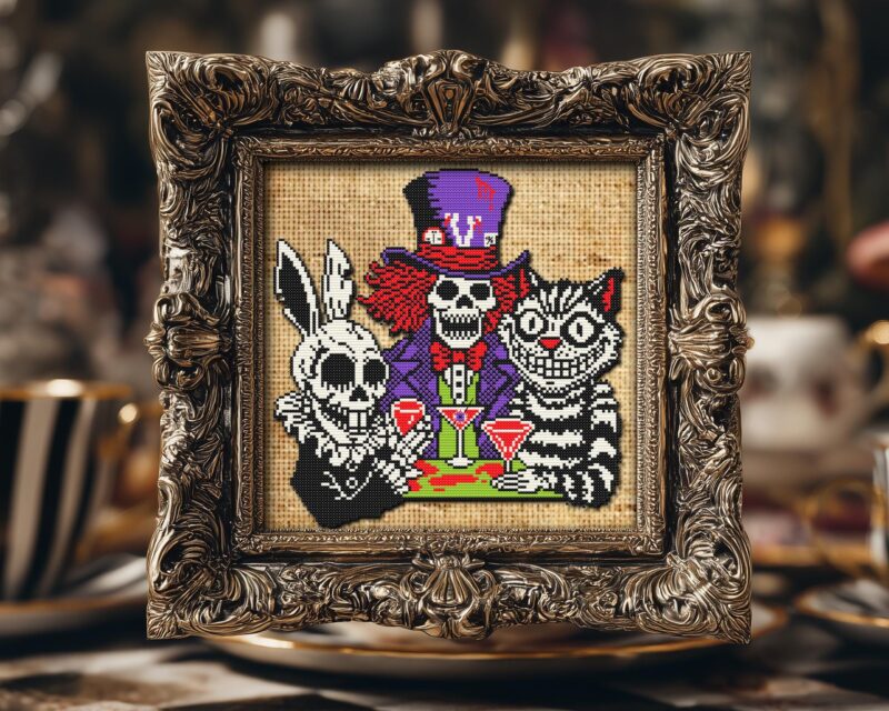 Mad Tea Party Cross Stitch Pattern