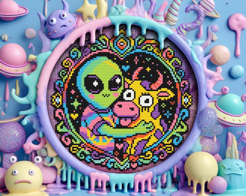 Space Cow Cross Stitch Pattern - Image 2
