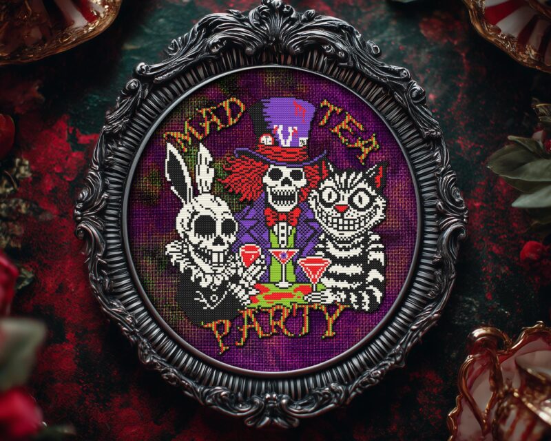 Mad Tea Party Cross Stitch Pattern - Image 3