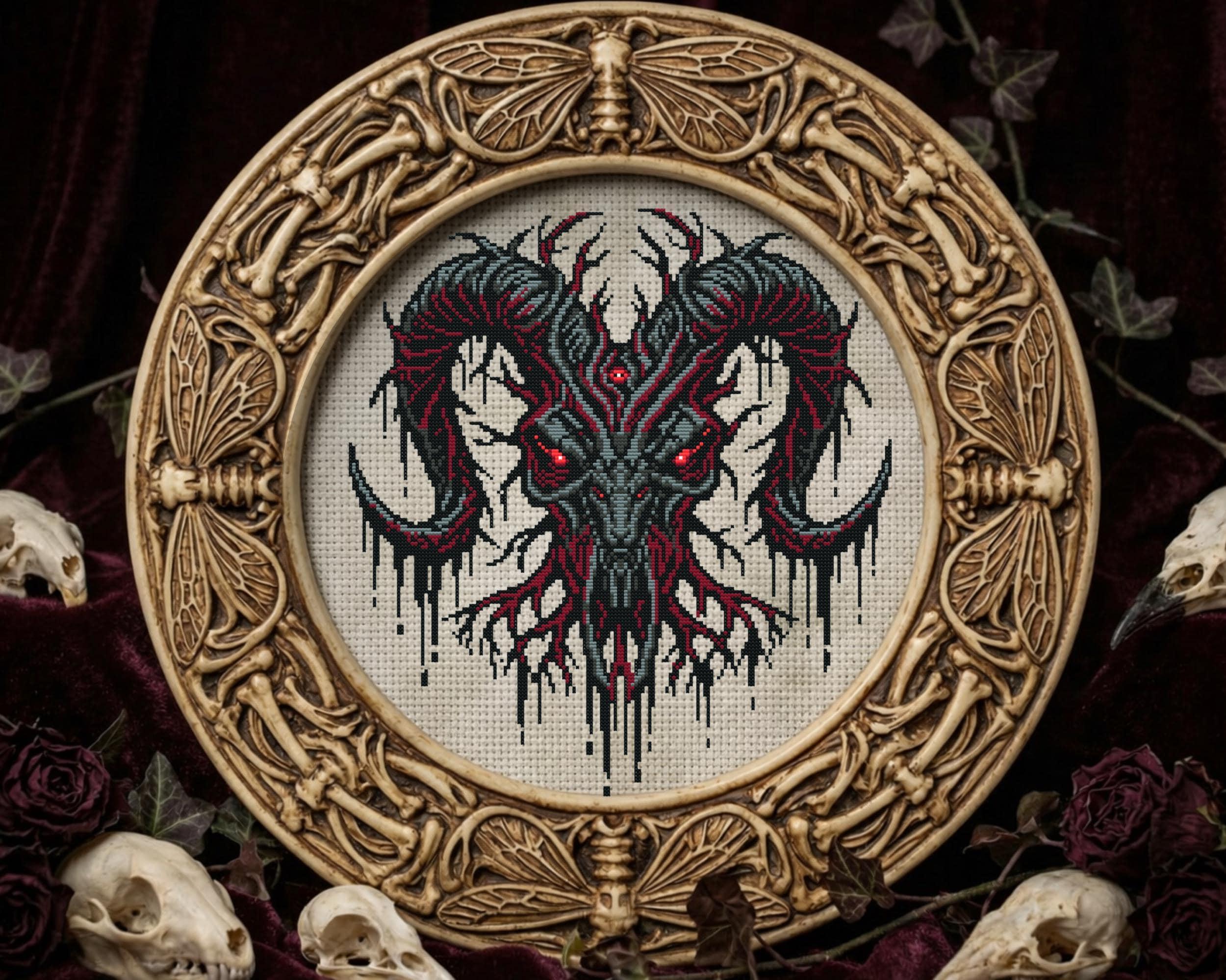 Baphomet Skull Cross Stitch Pattern