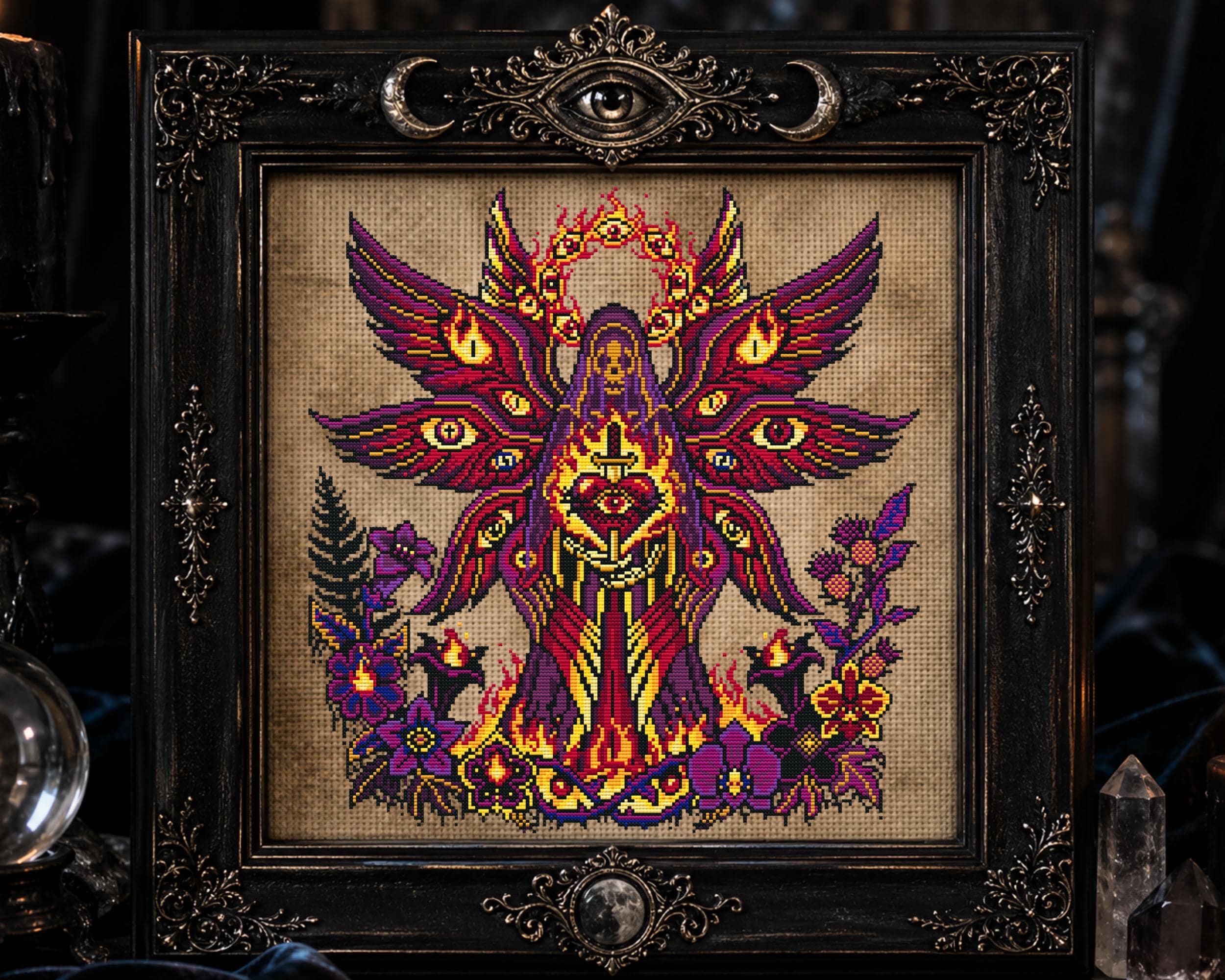 Fallen Seraphim Dusk Cross Stitch Pattern